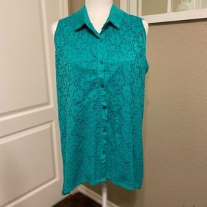 French Laundry Sleeveless Teal Tunic/Coverup Size XL NWT